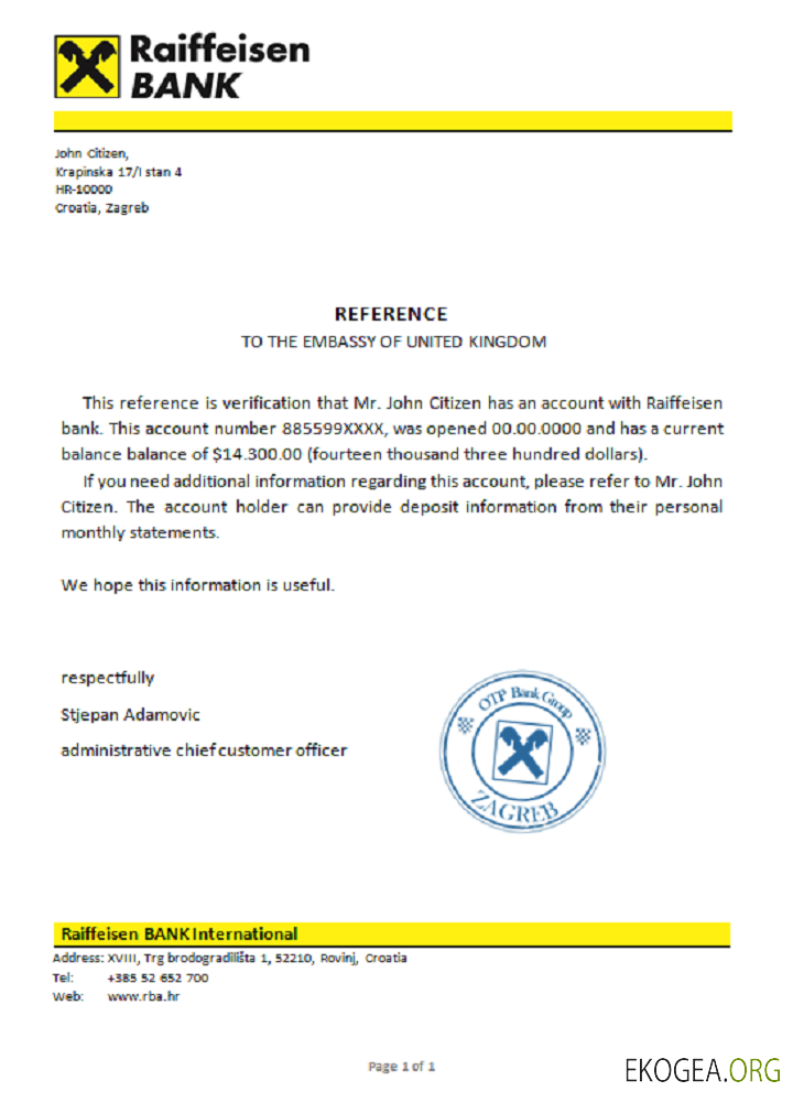 Croatie , Raiffeisen bank , reference